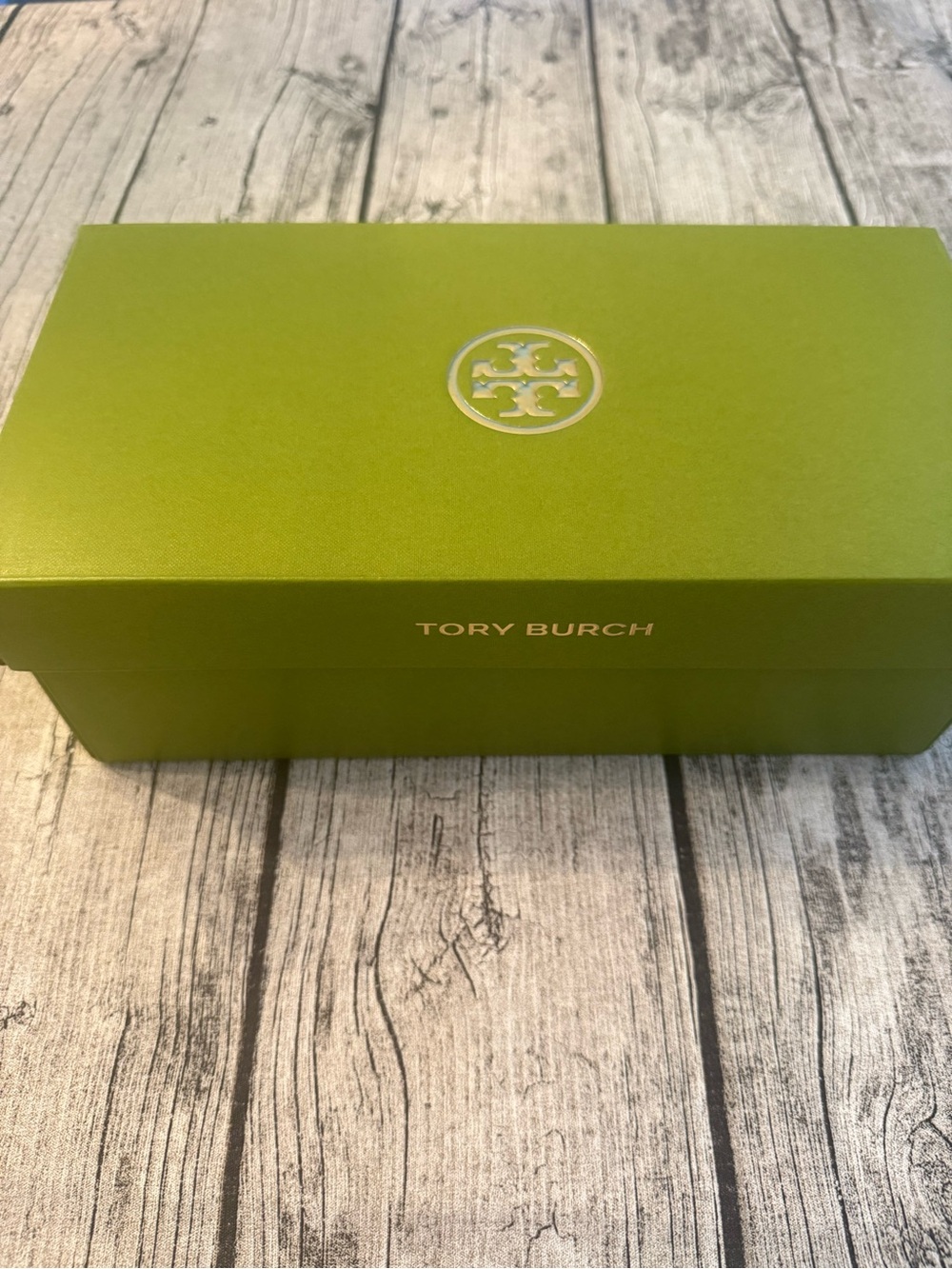 Tory Burch shoe box. Authentic. Newer green design.